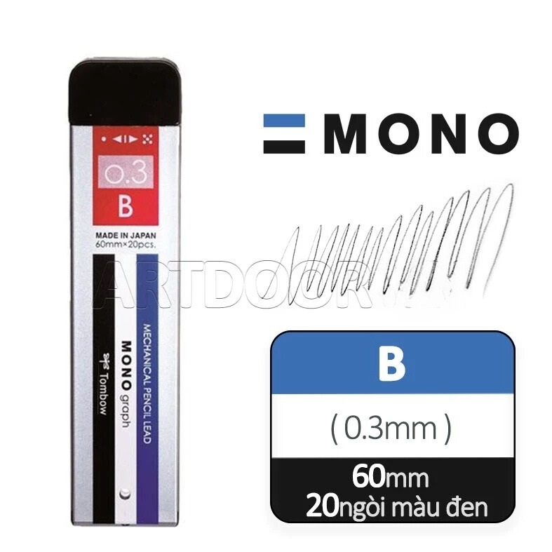 Ruột ngòi chì bấm PENTEL/ STAEDTLER/ UNI/ TOMBOW Mono (nhiều size)