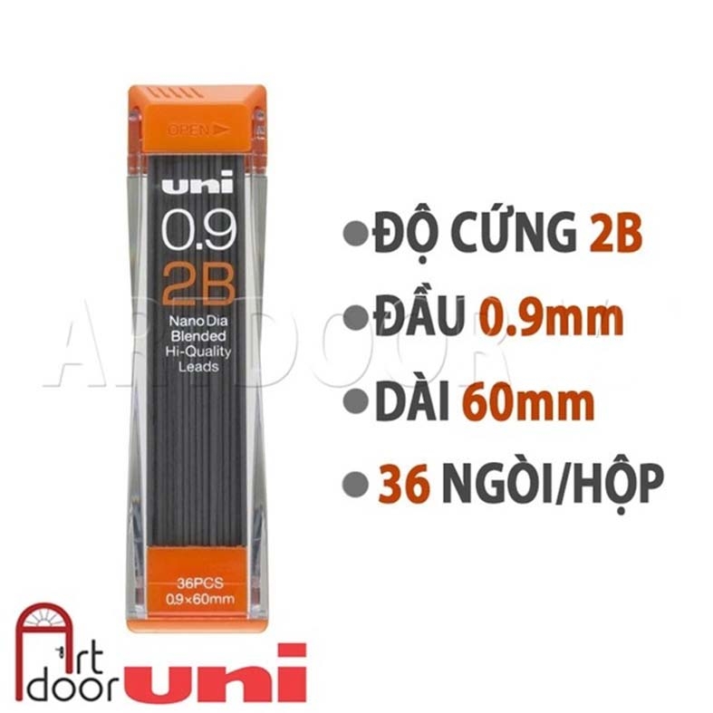 Ruột ngòi chì bấm UNI Nano Dia Smudge-Proof Chống Lem (nhiều size)