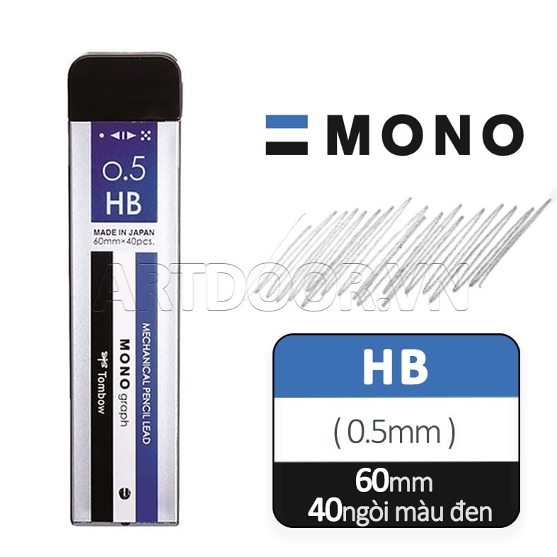 Bút chì kim bấm TOMBOW Pastel ngọt ngào (đầu 05mm) dòng Mono Graph lắc đẩy ngòi