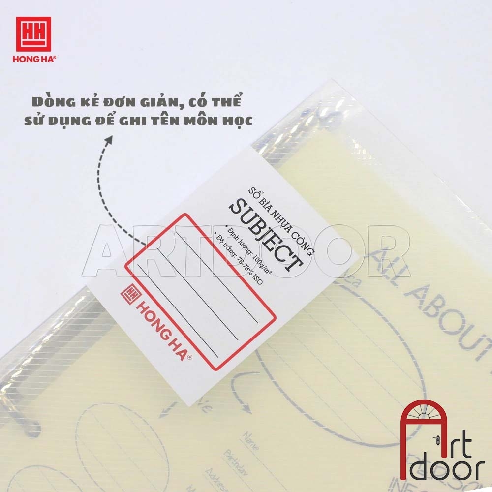Sổ Caro luyện viết chữ HỒNG HÀ Subject dạng bìa Còng mỏng 100gsm