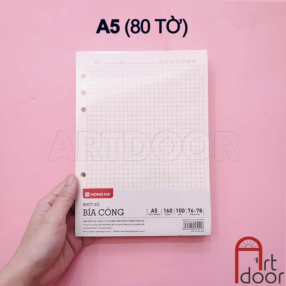 Sổ Caro luyện viết chữ HỒNG HÀ Subject dạng bìa Còng mỏng 100gsm