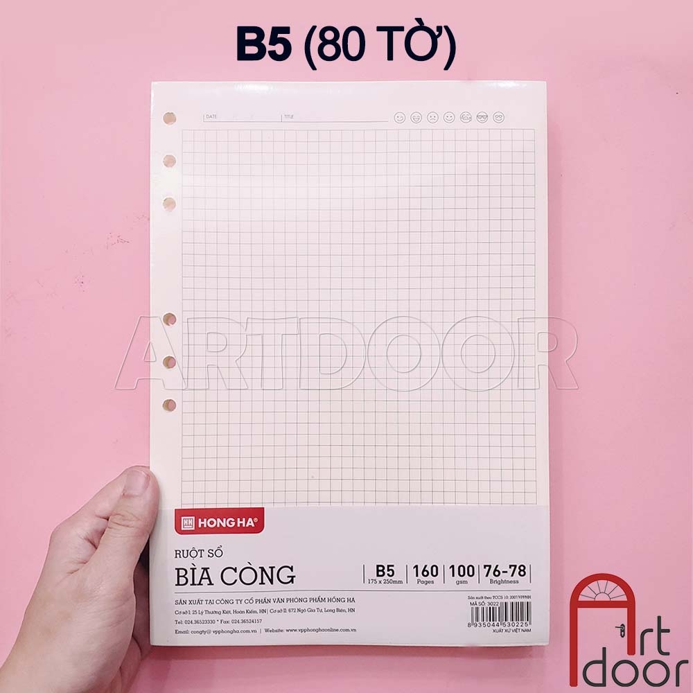 Sổ Caro luyện viết chữ HỒNG HÀ Subject dạng bìa Còng mỏng 100gsm