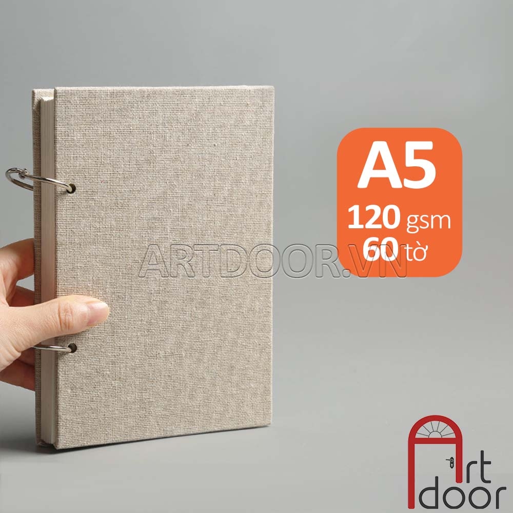 Sổ vẽ chì Khoen Còng mỏng 120gsm (vân mịn)