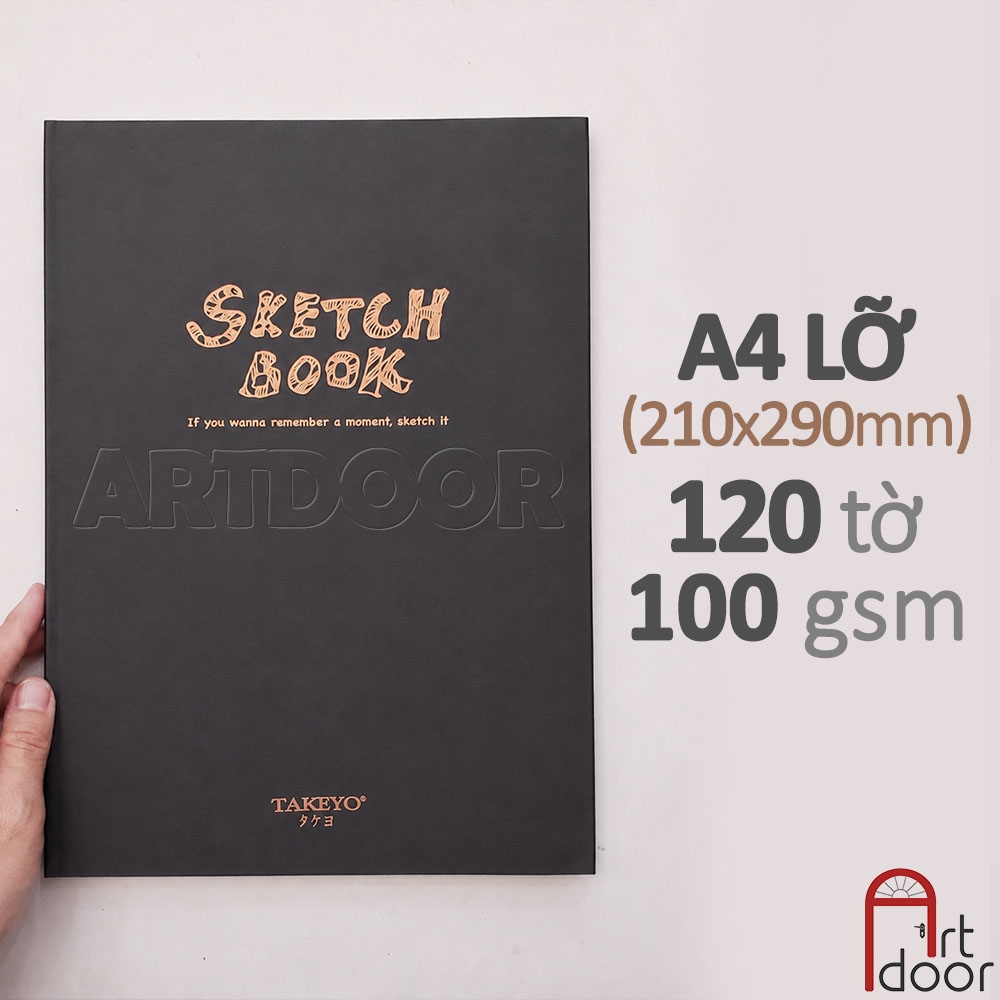 Sổ vẽ chì TAKEYO Remember Sketchbook may gáy mỏng 100gsm (vân mịn)