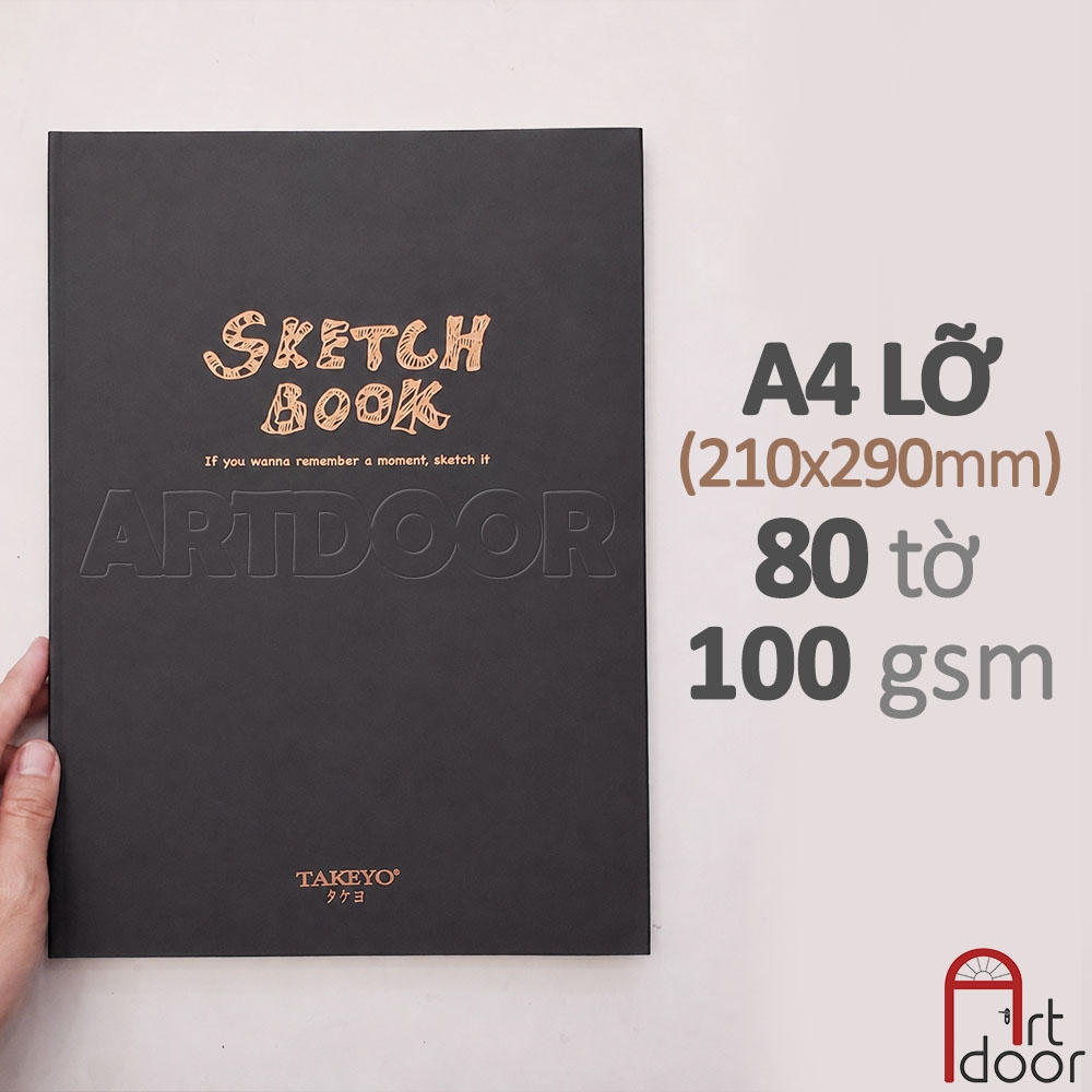 Sổ vẽ chì TAKEYO Remember Sketchbook may gáy mỏng 100gsm (vân mịn)