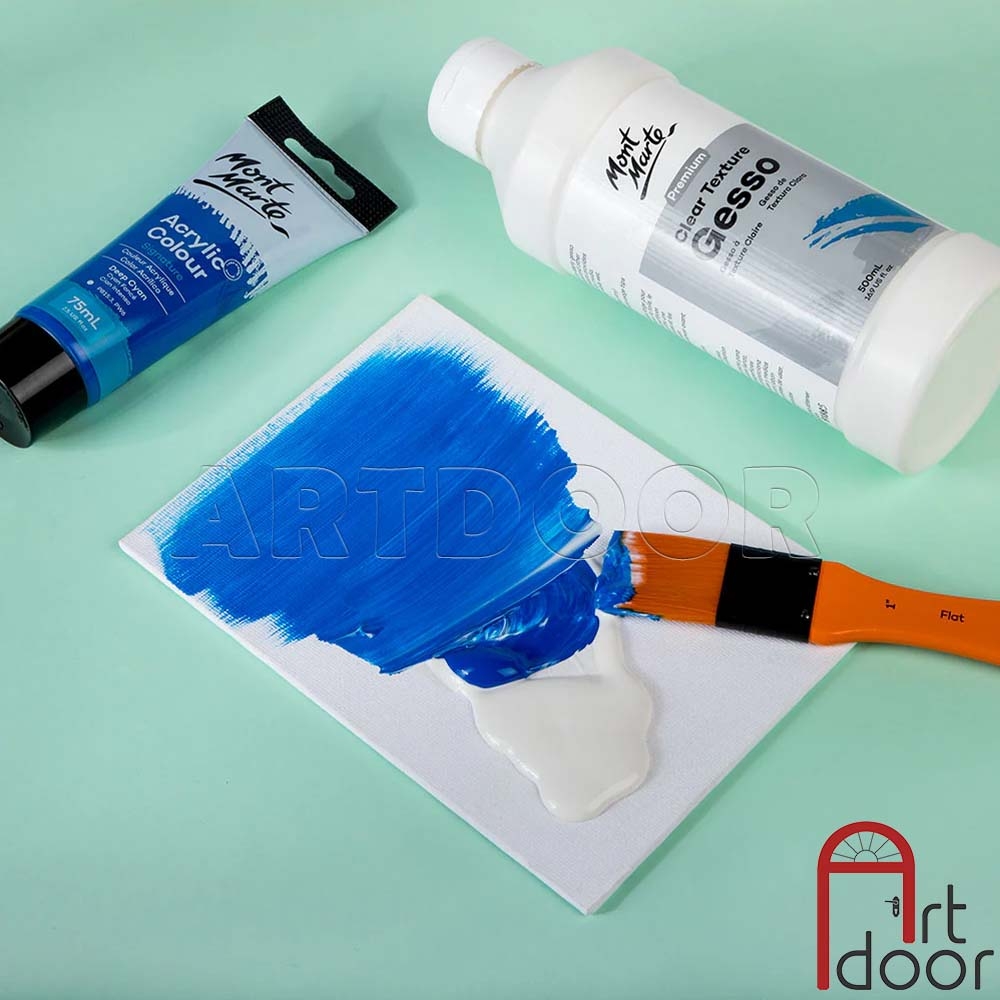 Sơn lót Acrylic MONT MARTE Gesso (chai lớn) giúp bám chắc, bền màu, dễ vẽ trên vải, nhựa, kính, gỗ, đá
