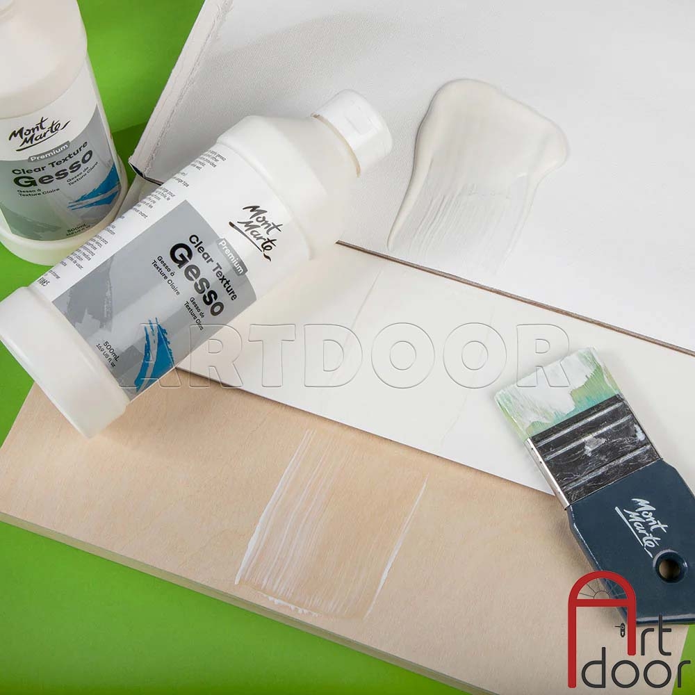 Sơn lót Acrylic MONT MARTE Gesso (chai lớn) giúp bám chắc, bền màu, dễ vẽ trên vải, nhựa, kính, gỗ, đá