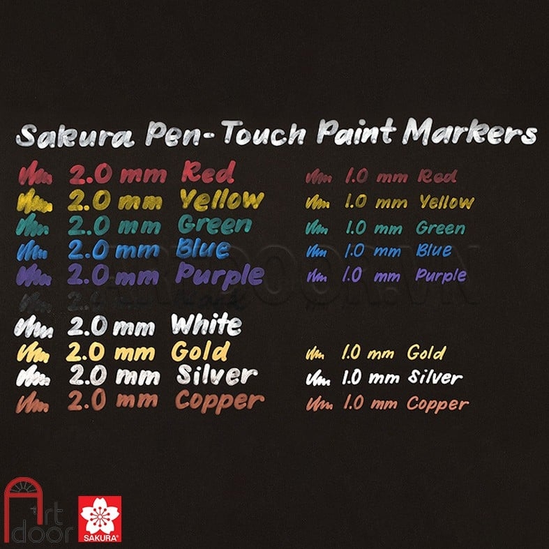 Bút sơn Acrylic SAKURA Pentouch lâu phai (hàng Nhật) vẽ vải, nhựa, kính, gỗ, đá, sứ, làm thiệp