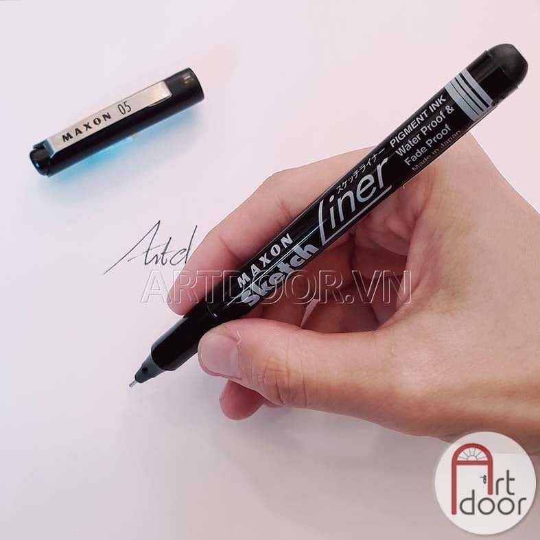 Bút line kháng nước Đen MAXON Sketch (cây lẻ) - 0.1 - [xả kho]