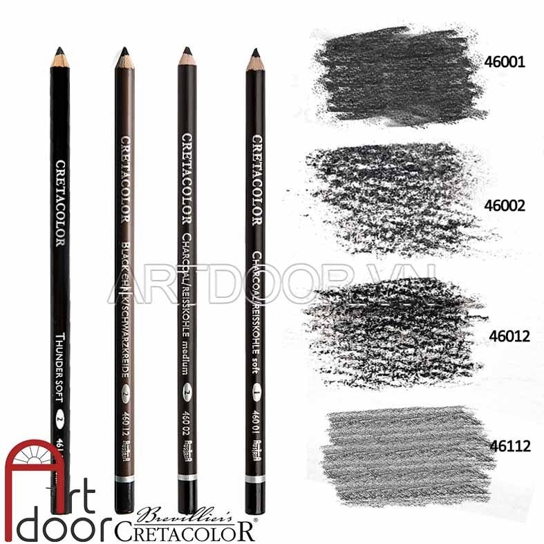 Bút chì than Đen Thô CRETACOLOR Charcoal (cây lẻ)