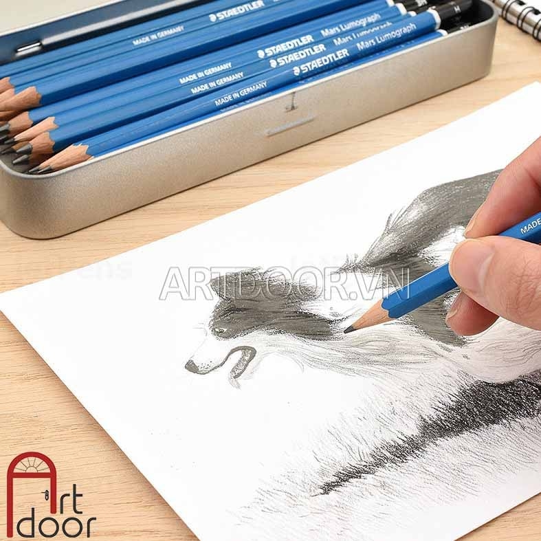 Bút chì phác thảo STAEDTLER Lumograph thân Xanh (cây lẻ)