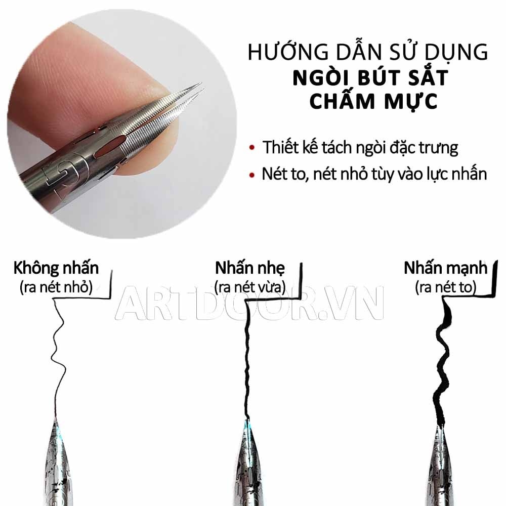 Cán hoặc Ngòi bút sắt CRETACOLOR Calligraphy viết chữ (lẻ) - [xả kho]