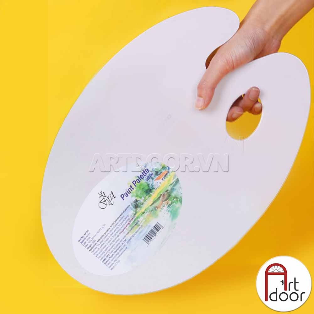 Khay Bảng pha màu Acrylic ART SECRET Oval bằng Nhựa (palette)