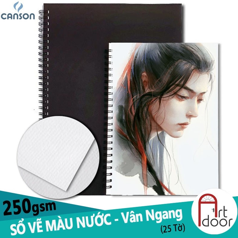 Sổ vẽ màu nước CANSON Truyền Thống dày 250gsm (vân ngang)