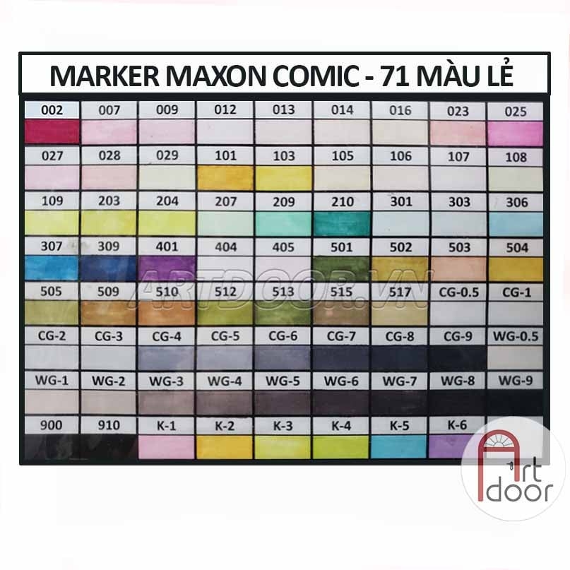 Bút Marker HOLBEIN Maxon đầu brush mềm cây lẻ (full) - [xả kho]