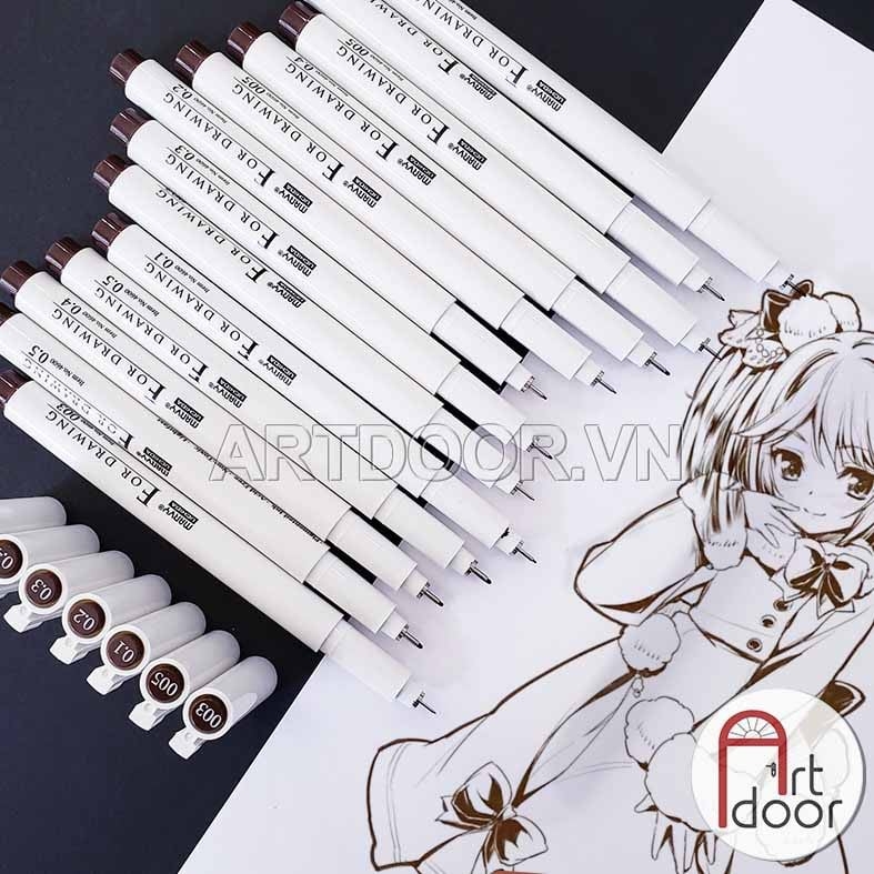 Bút line kháng nước Nâu MARVY Uchida (cây lẻ)
