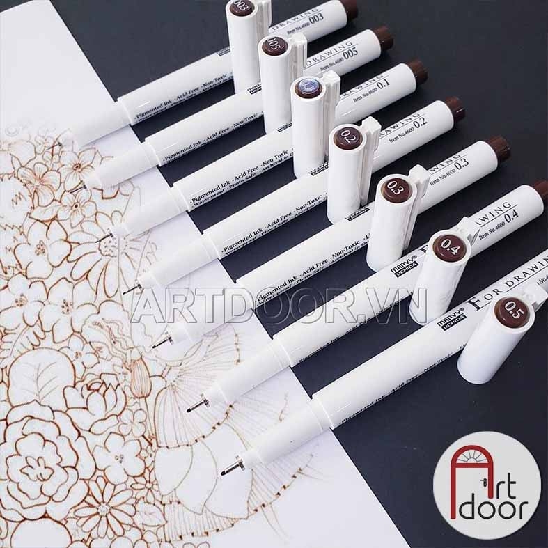 Bút line kháng nước Nâu MARVY Uchida (cây lẻ)