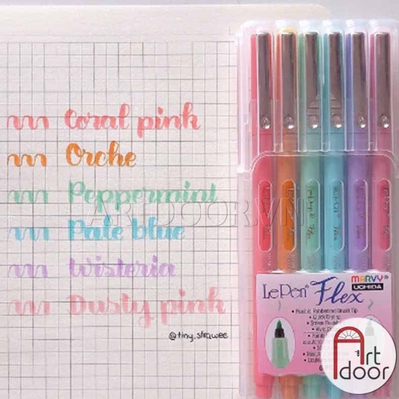 Bộ bút màu viết thư pháp MARVY Lepen Flex - [xả kho]