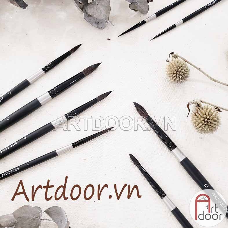 Cọ vẽ đầu Tròn màu nước ART SECRET lông Sóc thân Đen (950SQ)
