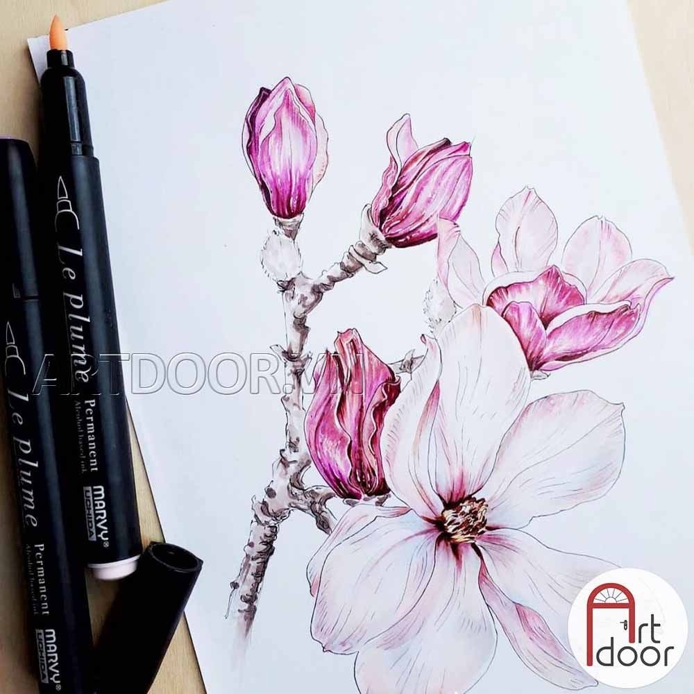 Bút Marker MARVY đầu brush mềm cây lẻ (số 610~797) - [xả kho]