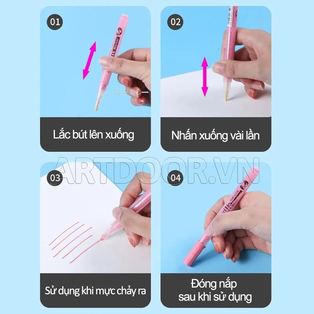 Bộ bút Acrylic GIORGIONE Signature Marker kháng nước, bền màu (hộp giấy) - [xả kho]
