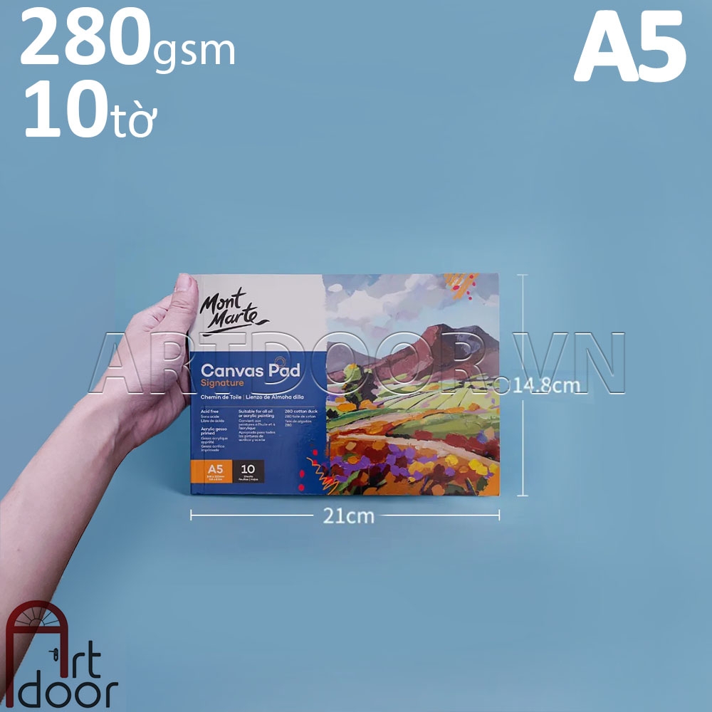 Canvas vẽ tranh MONT MARTE Pad dạng Sổ Xé - Sổ A5 (10 tờ) - [xả kho]