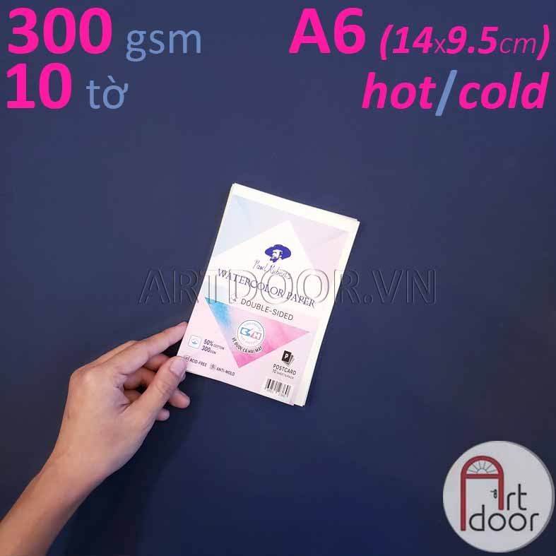 Giấy vẽ màu nước PAUL RUBENS 50% Cotton dày 300gsm (vân nổi Cold)