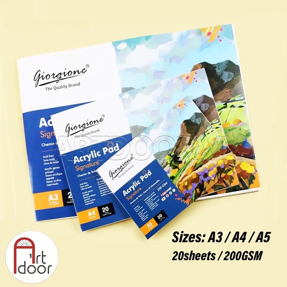 Sổ vẽ màu Acrylic GIORGIONE Pad dạng Xé dày 200gsm (vân nổi Cold) - [xả kho]