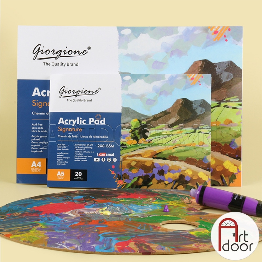 Sổ vẽ màu Acrylic GIORGIONE Pad dạng Xé dày 200gsm (vân nổi Cold)