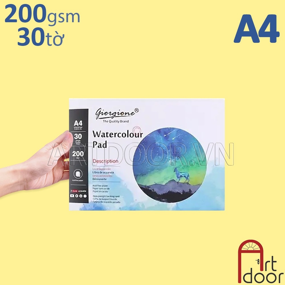 Sổ vẽ màu Nước GIORGIONE Pad dạng Xé dày 200~300gsm (vân nổi Cold)