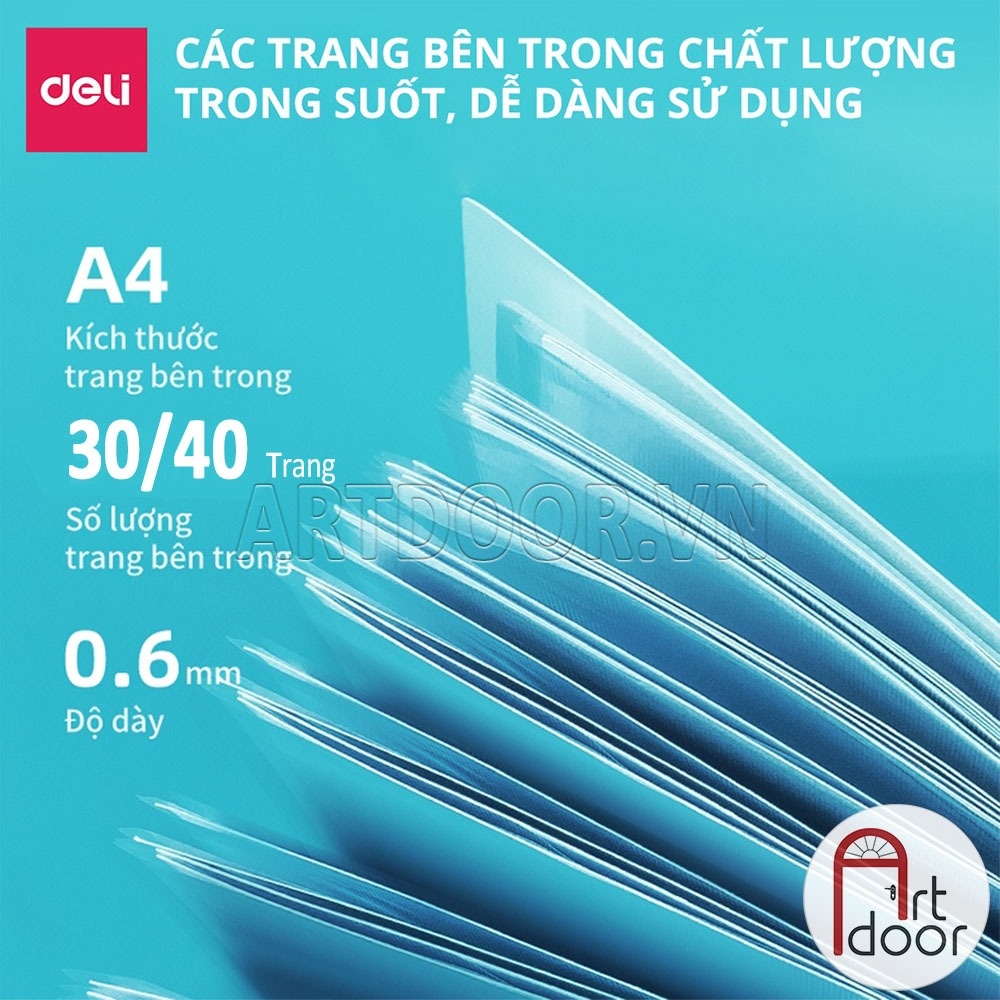 Bìa lá đựng tranh vẽ DELI màu Pastel (size A4)
