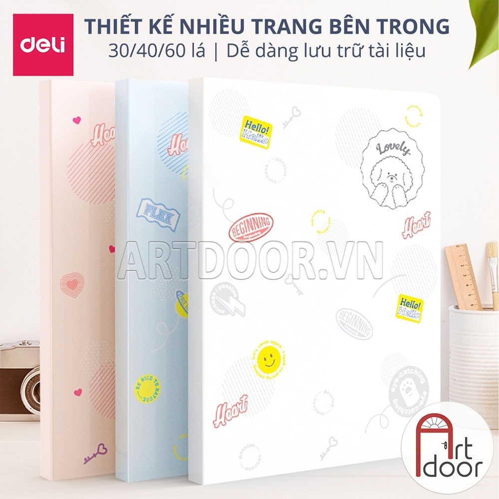 Bìa lá đựng tranh vẽ DELI màu Pastel (size A4)