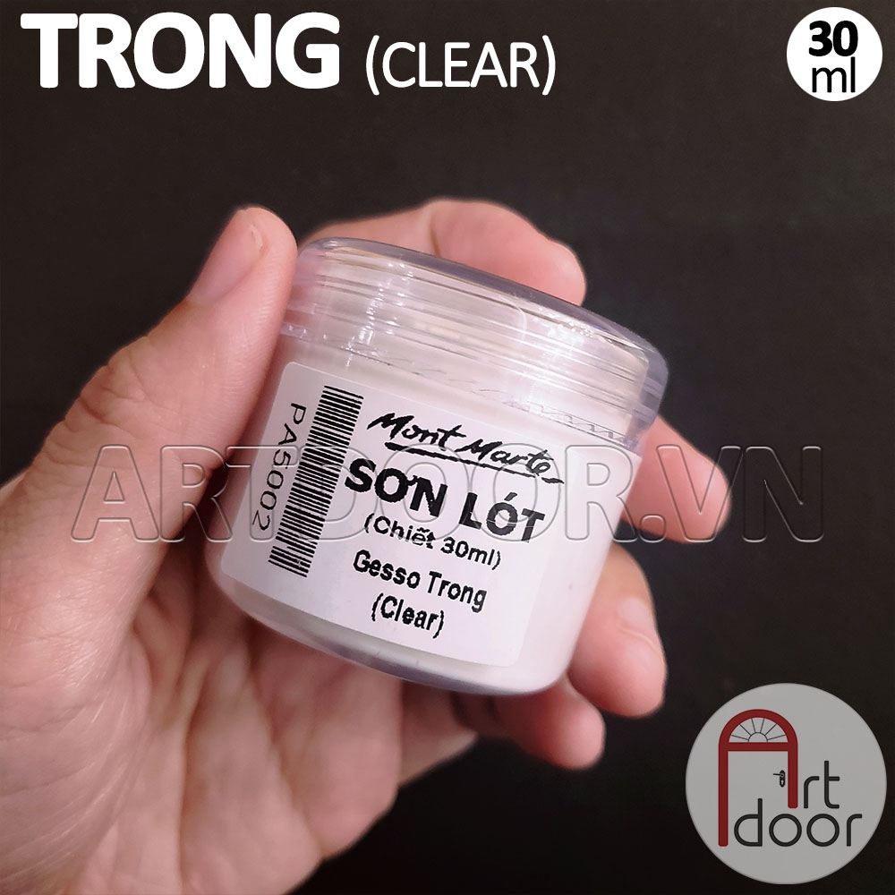 Sơn lót Acrylic MONT MARTE Gesso (chiết 30ml) giúp bám chắc, bền màu, dễ vẽ trên vải, nhựa, kính, gỗ, đá