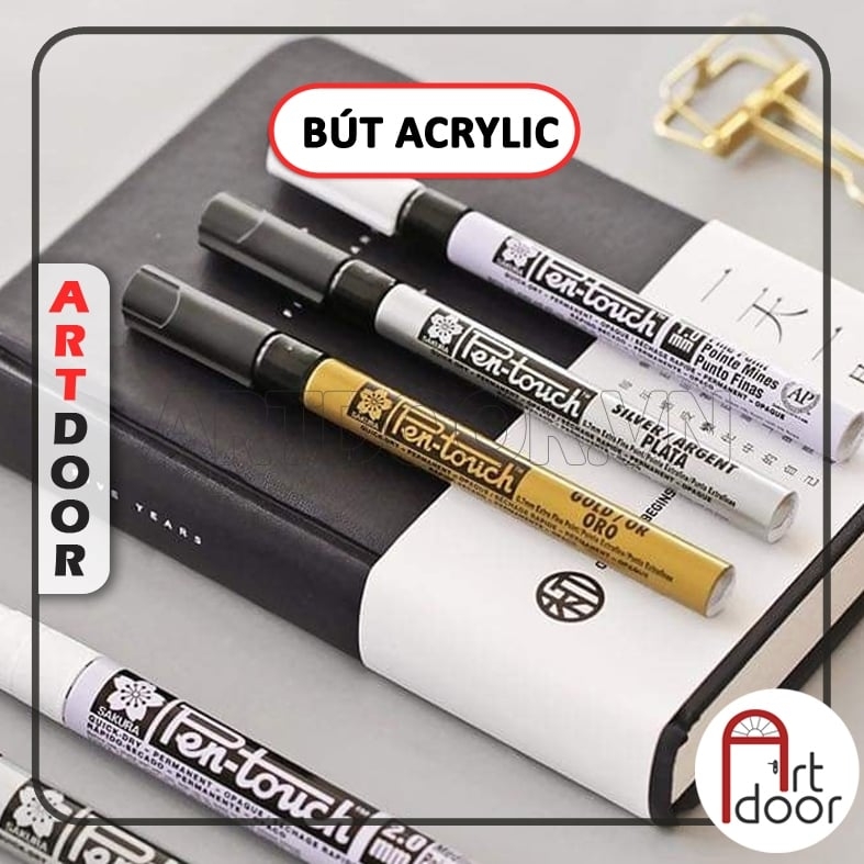 Bút sơn Acrylic SAKURA Pentouch lâu phai (hàng Nhật) vẽ vải, nhựa, kính, gỗ, đá, sứ, làm thiệp