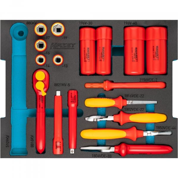 Hazet 150/52 Hybrid and Electric Vehicle High-voltage Tool Set, 52 Pieces