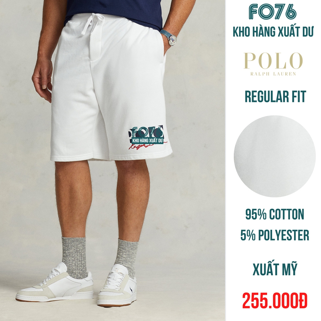 RALPH LAUREN - QUẦN SHORT NỈ NAM REGULAR FIT MÀU TRẮNG - RN 41381 – FO76 -  Kho hàng hiệu xuất dư - Công sở - Trung niên -Big size