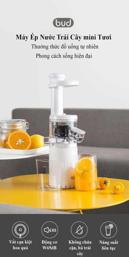Máy ép chậm Xiaomi BUD mini BJ08 Máy ép chậm Xiaomi BUD mini BJ08