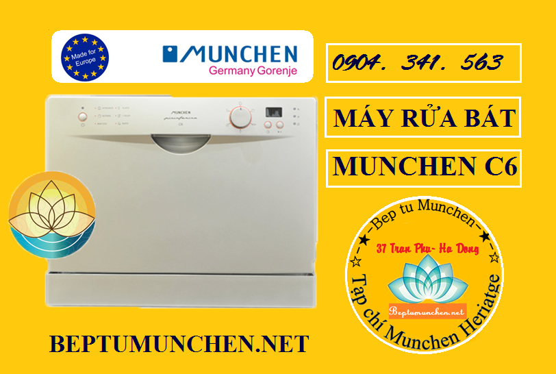 Máy rửa bát Munchen C6 nhỏ gọn, tiết kiệm, đảm bảo sức khỏe gia đình