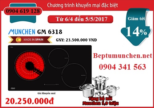 Bếp điện từ Munchen GM 6318 khuyến mại lớn mừng đại lễ