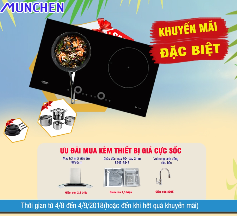 Ưu đãi giá cực sốc cho bộ thiết bị mua kèm bếp từ Munchen