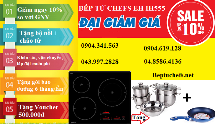 Giá rẻ bất ngờ khi mua bếp từ Chefs EH IH555 trong tháng 9