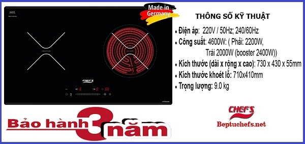 Bếp điện từ Chefs có những model nào nhập khẩu từ Đức