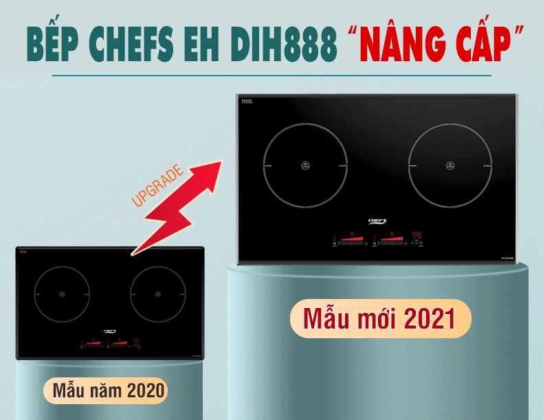 Bếp từ Chefs EH DIH888 mẫu 2021 khác gì mẫu năm 2020