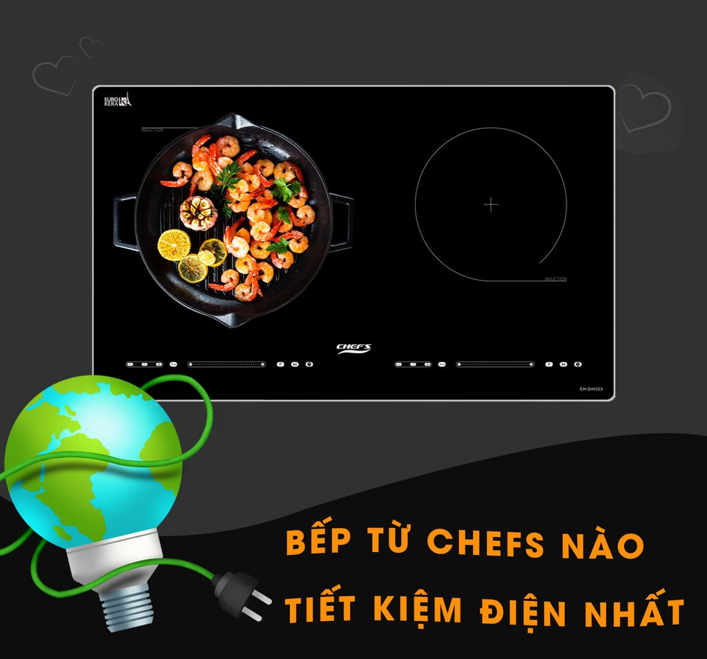 Lựa chọn bếp từ Chefs nào tiết kiệm điện chỉ từ 3000đ/1 lần nấu
