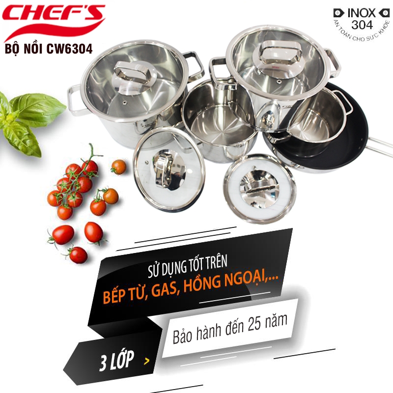 Bộ nồi Chefs EH CW6304 và những điều bạn chưa biết