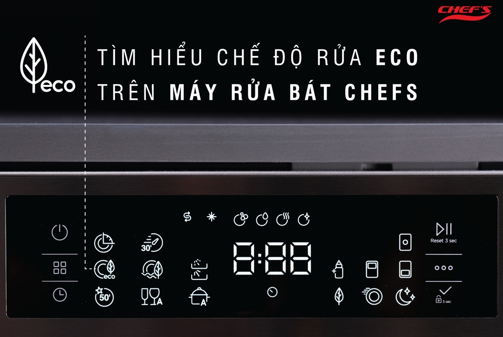 Tìm hiểu chức năng rửa ECO trên máy rửa bát Chefs