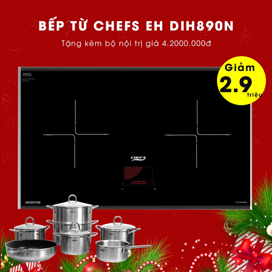 Đánh giá chi tiết bếp từ Chefs EH DIH890N: Chiếc bếp Đức đáng để sở hữu