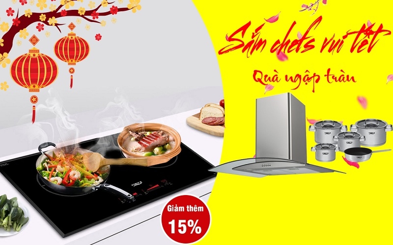Chỉ còn hai ngày đặt mua bếp từ Chefs tặng máy hút mùi