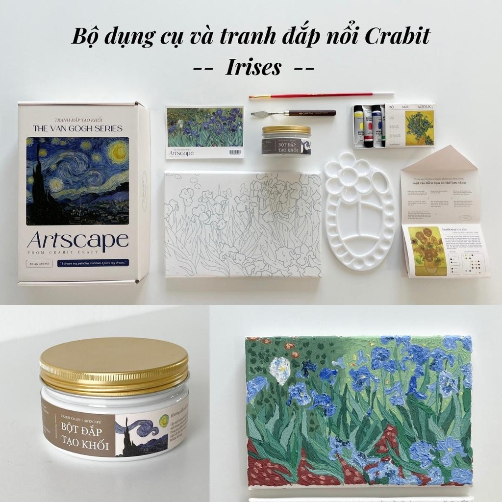 Tranh Van Gogh đắp nổi Crabit Artscape The Van Gogh Series - Irises