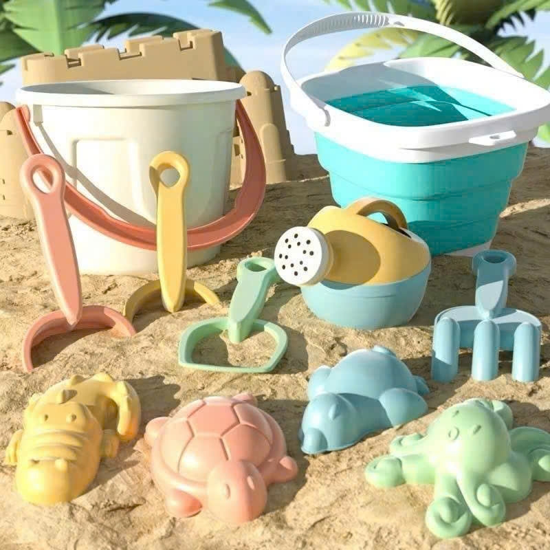 Bộ đồ chơi xúc cát cho bé với nhiều phụ kiện đáng yêu kèm xô đựng - Đồ chơi đi biển cho bé thêm năng động